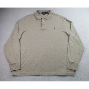 Polo Ralph Lauren Shirt Mens XL Classic‎ Fit Beige Long Sleeve Pony Logo Casual